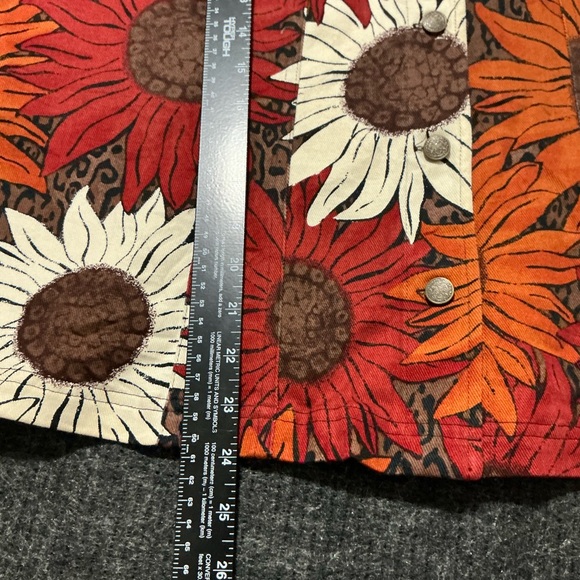 French Laundry Kids Floral Jean Jacket - Red, Orange, White - Picture 6 of 13